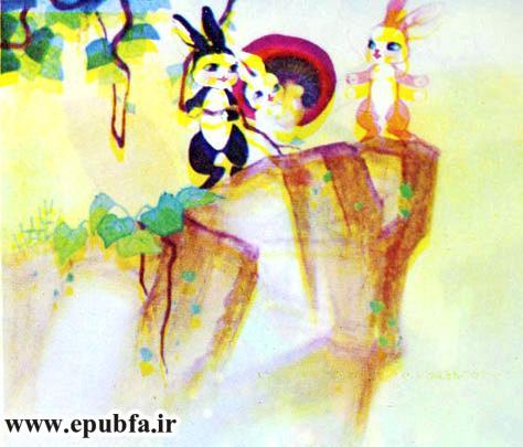 چهارخرگوش کوچولو به چیدن قارچ میروند-کتاب تصویری آموزش اتحاد و همکاری به کودکان-ایپابفا سایت قصه و داستان16